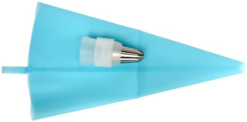 Piping Bag and Large Star Nozzle - Silicone - for Decorating Cakes, Puddings and SAVOURY Dishes. Dishwasher Safe.