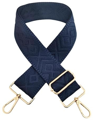 PTNKUIIY väskrem 72–130 cm justerbar axelrem för väskor 5 cm bred axelrem för väskor enfärgad boho-stil ersättning bärrem för väska handväskor gör-det-själv-tillbehör – mörkblå