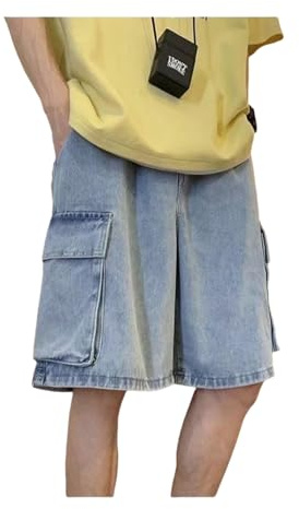 FENXIXIONE Y2k Baggy Jorts Hombres Baggy Pantalones Cortos Vaqueros Relaxed Fit Cargo Shorts Hip Hop Demin Shorts Vintage Streetwear Jeans