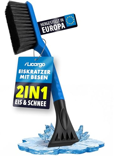 LICARGO Eiskratzer Auto mit Besen 41cm - Stabil, Lang & lackschonend | Made IN EU | 2in1 Schneebesen Auto Eiskratzer mit Besen, Auto Winter Zubehoer, Scheibenkratzer Auto, Ice Scrapers