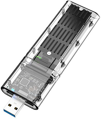 Runioney Carcasa Externa M.2 Ngff Sata Ssd Caja de Disco Duro Sata Ssd Transparente de Alta Velocidad Usb3.0 Gen1 5Gb / S para Pc Negro