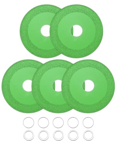 sourcing map 5 Pack Glass Cutting Disc 4 Inch for rotary tool Diamond Cutting Discs Ultra-Thin Saw Blade Wheel with 7/8 Arbor for Cutting Grinding Jade Crystal Tile Ceramic