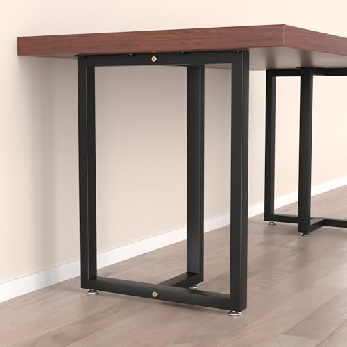 Anvuda 2 gambe da tavolo in metallo, gambe da tavolo, in acciaio al carbonio, colore nero, 45 x 72 cm, con preforate, scrivania, tavolino da caffè