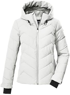 killtec Donna Giacca da sci/giacca trapuntata/giacca funzionale in look piumino con cappuccio e paraneve KSW 31 WMN SKI QLTD JCKT, gebrochenes weiss, 44, 43417-000