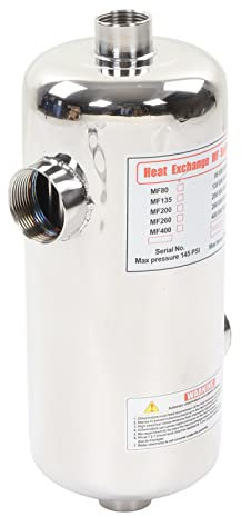 Yctze Intercambiador de Calor de Piscina de 40Kw, Acero Inoxidable para SPA, Calefacción Solar de Piscina, Calentador de Agua para Piscina