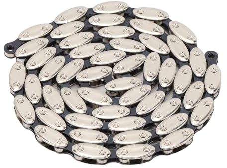 NIZUUONE Bikes' Chain, Single Speed Manganese Steel 100 Links Retro Bikes' Chain with Buckle for Fixed Gear BMX Bikes