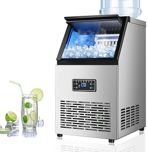 LIULIQ Machine À Glaçons De Comptoir, Machine À Glaçons Commerciale, Machine À Glaçons Autonome avec Bande Lumineuse LED Intégrée, Programmation Marche/arrêt, Capacité De Stockage De Glace 11,5 Kg