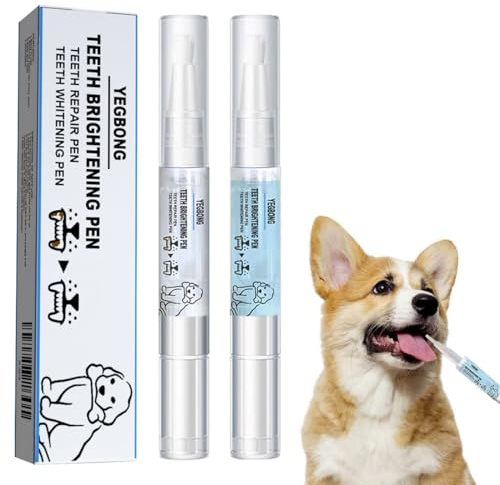 WUSJCOF Gel De Réparation Buccale pour Animaux De Compagnie, 2 pièces, Gel Dentaire pour Chien, Anti Tartre Chien, Dentifrice pour Chien, Élimine La Mauvaise Haleine, Cible Le Tartre