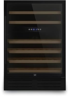 LES PETITS CHAMPS Cave à Vin Encastrable 46 Bouteilles CAVCEDB46, Capacité 137L, 2 Zones de Température, Design Élégant en Acier Inoxydable, Réglage de Température de 5°C à 22°C, Anti-UV, LED