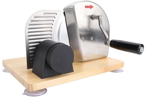 Fabater Manual Bread Slicer, Manual Bread Slicing Machine with Hand Crank, Adjustable Thickness Bread Cutter for Even Slices, Bread Slicing Cutter for Homemade Use, Stainless Steel