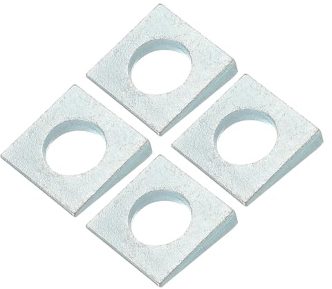 PATIKIL Rondelle Quadrate Smussate M20, 4 Pezzi Spessore Da 3 a 9.3mm Rondelle A Cuneo Zincate Per Uso Pesante In Acciaio Al Carbonio Per Livellamento E Serraggio Hardware, Bianco