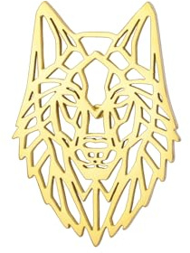 Dreamtimes Edelstahl-Wolfskopf-Brosche filigrane gotische Brosche Schal Kleid Revers-Anstecknadeln für Männer und Frauen strapazierfähiges Unisex-Accessoire einzigartiges Geschenk