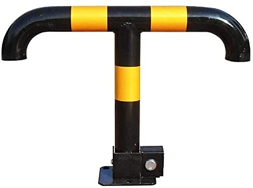Borne de Verrouillage de stationnement en T, barrière de sécurité Pliable, barrière de stationnement, poteaux de sécurité pour espaces privés, avec vis et clé, Noir - 55 x 40 cm,Black-55x40cm