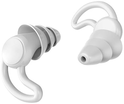 Gizmolet Waterproof Swimming Ear Plugs for Adults, Reusable Swimmer Earplugs, Silicone Ear Plugs for Women Men, Ear Protection for Swimming Surfing Sleeping Water Sports, Individual Package, White