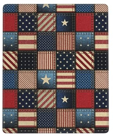 GSGCSBYMLG Tapis de souris lavable avec bords cousus et délicats Motif patchwork Motif drapeau américain 17,8 x 22,9 cm