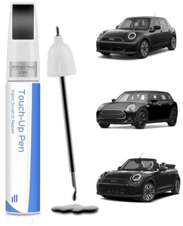 PARTS4EV C4R Midnight Black/Midnight Black Car Paint Pen for BMW MINI - Exact Match for Scratches, Chip and Brush