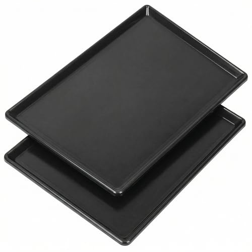 QWORK® 2 Piezas bandejas de Recogida de Aceite, 90 x 55 cm Extra Grandes bandejas Recipiente de plástico para Recoger Aceite de Motor y Aceite de transmisión