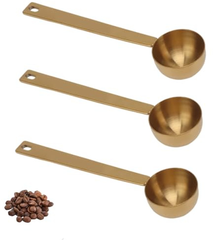 Misurino dosatore da tavolo da 3 pezzi, misurino dosatore per caffè in acciaio inossidabile con manico lungo per latte in polvere, caffè in polvere e altri prodotti (15 ml)