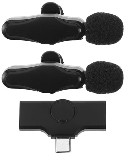 Kabelloses Lavalier Mikrofon Typ C, Schwarz, Abs, 1 Satz | Smartphones und Kameras, Live Streaming Sowie Outdoor Aktivitäten, Portable Nutzung mit Klarer Tonübertragung