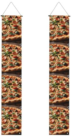 3D-Pizza-Pepperoni-Druck, Veranda-Banner, Outdoor-Banner, Thanksgiving-Dekorationen, für alle Feiern