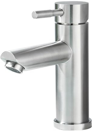 TVTIUO Robinets de Lavabo et Salle de Bain Chauds et Froids,Moderne Robinetterie Vasque à Poser, Avec Tuyaux d'eau Froide et Chaude,Mitigeur à Levier Unique pour Lavabo dans la Salle de Bain（Brossé）