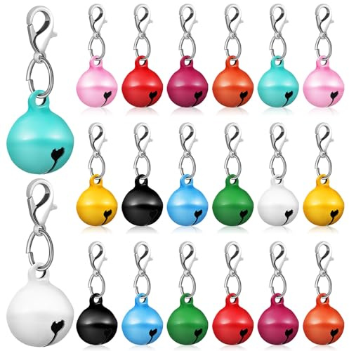 Levemolo Campanelle per Collare da 20 Pezzi in Rame per Cani e Gatti Decorazione Colorata per Accessori Animali e Arredamento Domestico