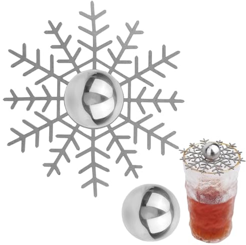 Generico Palla Raffreddacaffè - 2 Pezzi Utensile In Metallo Riutilizzabile Con Supporto | per Macchine da Caffè con Palla di Ghiaccio - Per Raduni Banchetti Feste Bourbon Caffetteria