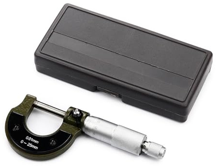 Indicador de cuadrante, Medición de precisión fácil con herramientas mecánicas de taller: calibrador de micrómetro en espiral for diámetros de 25 mm con precisión de 0,01 mm