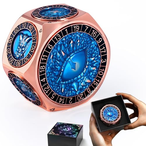 8-in-1 DND Würfel Set, Metall Spinner Würfel mit Zwei W20 Dice, Blue02 | ZHOORQI D and D Dice mit 3D Monster und leichtgängigem Drehmechanismus, Ideal für Rollenspiele, Dungeons and Dragons Geschenk