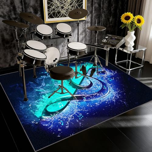 Tehocwiz 200 x 180 cm Schlagzeug Teppich, Elektrisches Schlagzeug, Schallschutzmatte, Antivibrationsmatten rutschfeste Trommel Teppiche, Klavierteppich Drum Teppich, Professioneller Schlagzeugteppich