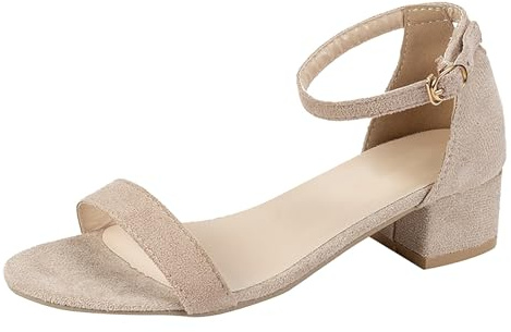 Cocila Mujer Sandalias De Tacón Ancho Con Tiras Casuales Medio Un Cinturón Verano Para Tacones Rojos 37 Negro Plataforma Sandálias Sandals & Slides Plateadas Tacon Zapato Cruzadas Bajo Plateado