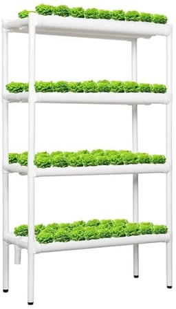 Dexinhdh Kit De Culture Hydroponique – Tour Hydroponique Verticale pour Jardin D'intérieur, avec Tuyaux d'eau en PVC Et Paniers De Plantation en PP – Pieds Réglables en Hauteur