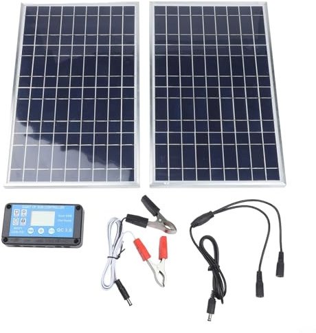 Kit de panneau solaire 100 W 12 V, chargeur avec contrôleur IP67 (double)