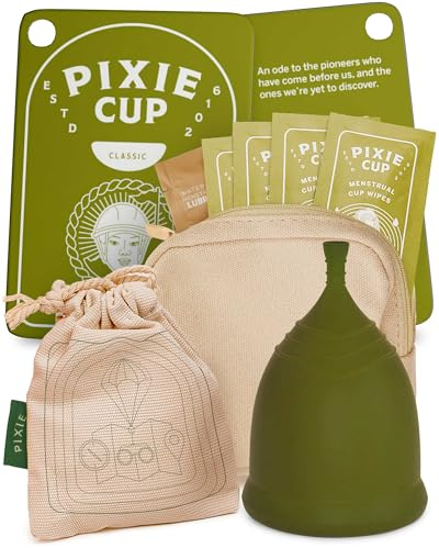 Pixie Menstrual Cup - No Metals or Toxins - 100% Medical-Grade Silicone - Ranked 1 for The Most Soft Reusable Period Cup - Wear 12 Hours - Tampon Alternative - Buy One We Give One (Extra Large)