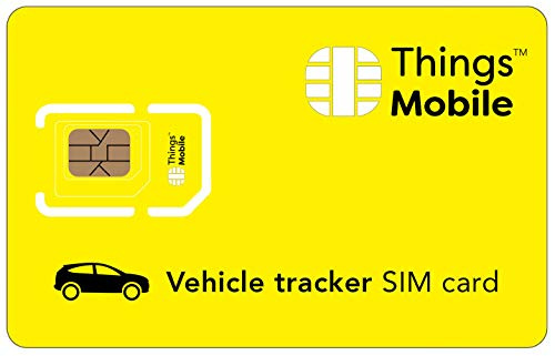 Carte SIM pour Tracker/Traceur GPS DE VÉHICULE - Things Mobile - avec Couverture Mondiale et réseau Multi-opérateur GSM/2G/3G/4G, sans coûts Fixes. 10€ de crédit Inclus