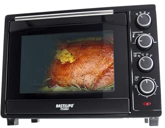 Bastilipo - Horno de sobremesa de 35 litros, 1600W, convección y rustidor, modelo Siena Black