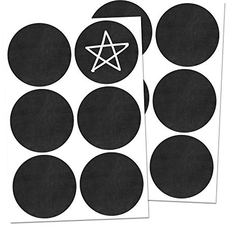 120 Stück - 50mm Tafelaufkleber zum Beschriften Rund, Tafeletiketten Etiketten Selbstklebend Wasserdicht