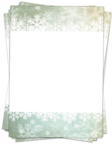 Weihnachtspapier A4 | Weihnachtsbriefpapier beidseitig bedruckt, 10 Blatt | Premium Briefpapier Weihnachten Eis-Kristall Symbole weihnachtlich | Motivpapier Schreibpapier Druckerpapier 90 g/qm
