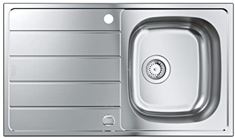 GROHE K200 | 1 vasca| Lavello da cucina - sopratop reversibile | include: piletta automatica, sifone, set di installazione | Acciaio inox |31552SD1