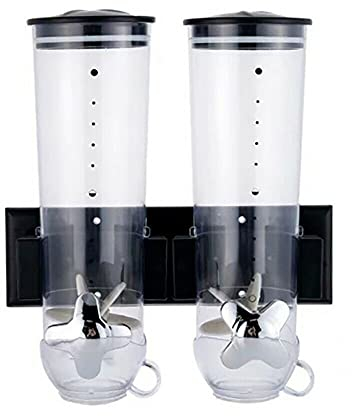 Distributeur de céréales double - 3 l - En plastique - Noir