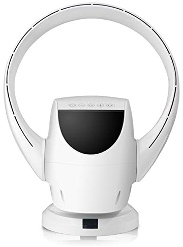 YFZN Bladeless Wall-mounted Fan, Floor Fan Remote Control/timer, Silent Energy-saving Electric Fan, 8-speed Wind Speed, Large Screen Touch, 180° Angle Adjustment, 90° Swing Air Supply, White