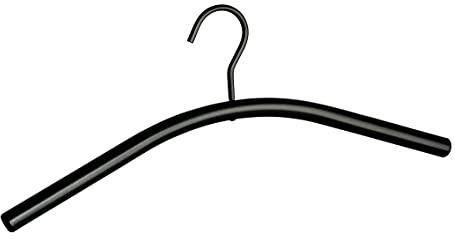 WENKO Schwarz, Kleiderbügel Noa, Garderobenbügel, pulverbeschichtetes Metall, 44,5 x 17,5 x 2 cm, 64128100
