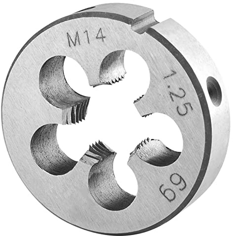 Burkit Metrische M14 x 1,25 runde Gewindeschneider, M14 x 1,25 Maschinengewinde-Schneideisen für Rechtshänder