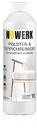 N8WERK Polster- und Teppichreiniger | Für fasertiefe Reinigung | 0,5l Konzentrat für bis zu 10 l Reinigungsmittel | für Teppiche, Auslegewaren, Fußmatten