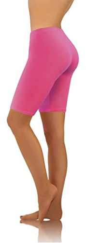 sesto senso Korta leggings för kvinnor, bomull, flickor, cykelbyxor, sportshorts, färgglada, ROSA, XXL