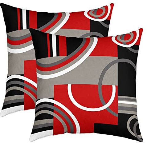 Loussiesd Geometrische Kissenbezüge 45x45cm 2er Set Kissenbezüge Weich Modern Abstract Art Kissenbezug Kissenhülle für Wohnzimmer Barclay Arcs Shapes Dekorative Sofakissen Couchkissen für Sofa