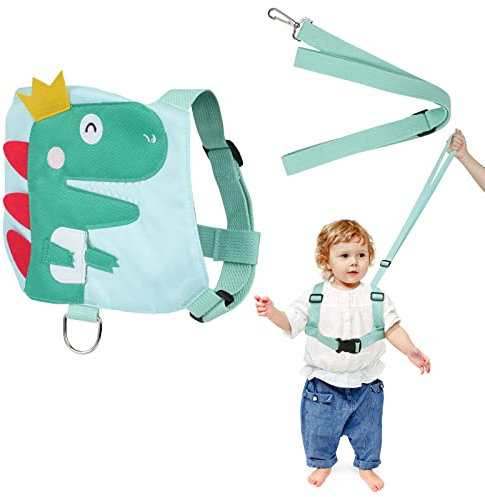 AOMIG Kinderleine Sicherheitsleine, 2 in 1 Anti-Verlust Leine für Kinder mit 1.5M 360° Drehbarem Sicherheitsgurt, Handgelenk Gürtel Kinder Handschlaufe (Dinosaurier)