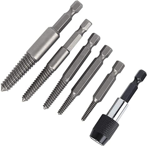 Bolzen Extraktor Set 10×7×2 6pcs kopflose Schraube Extraktor Set Holzarbeit Hex Schaft feine Zähne stripped Entferner Werkzeug kopflose Schraube Extraktor Schraube
