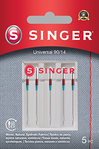 Singer Nähmaschinen-Nadel 90/14, für verschiedene Materialien, 5 Stück