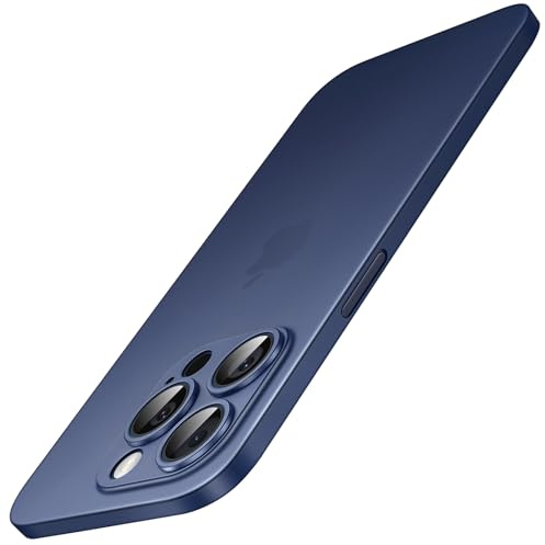 JETech Ultra Dünn Hülle für iPhone 15 Pro Max, Titan Blau | Kameraschutz, Leicht, Matte Oberfläche, Minimalistische PP-Hartschale, Kabelloses Laden Unterstützt